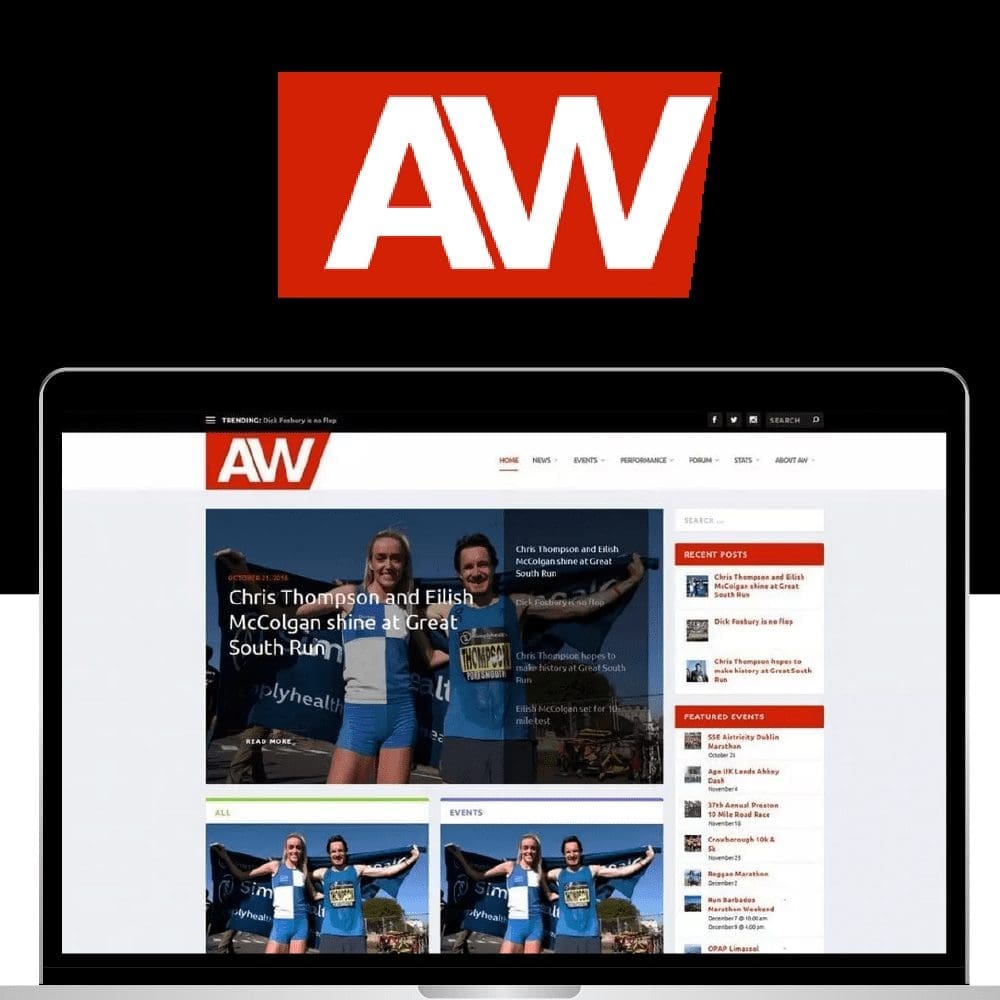 Athletics Weekly website by Expect Best