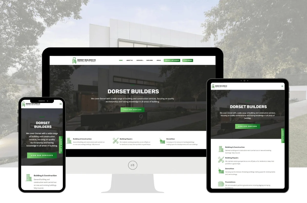 Dorset Building Co, results from an organic SEO campaign
